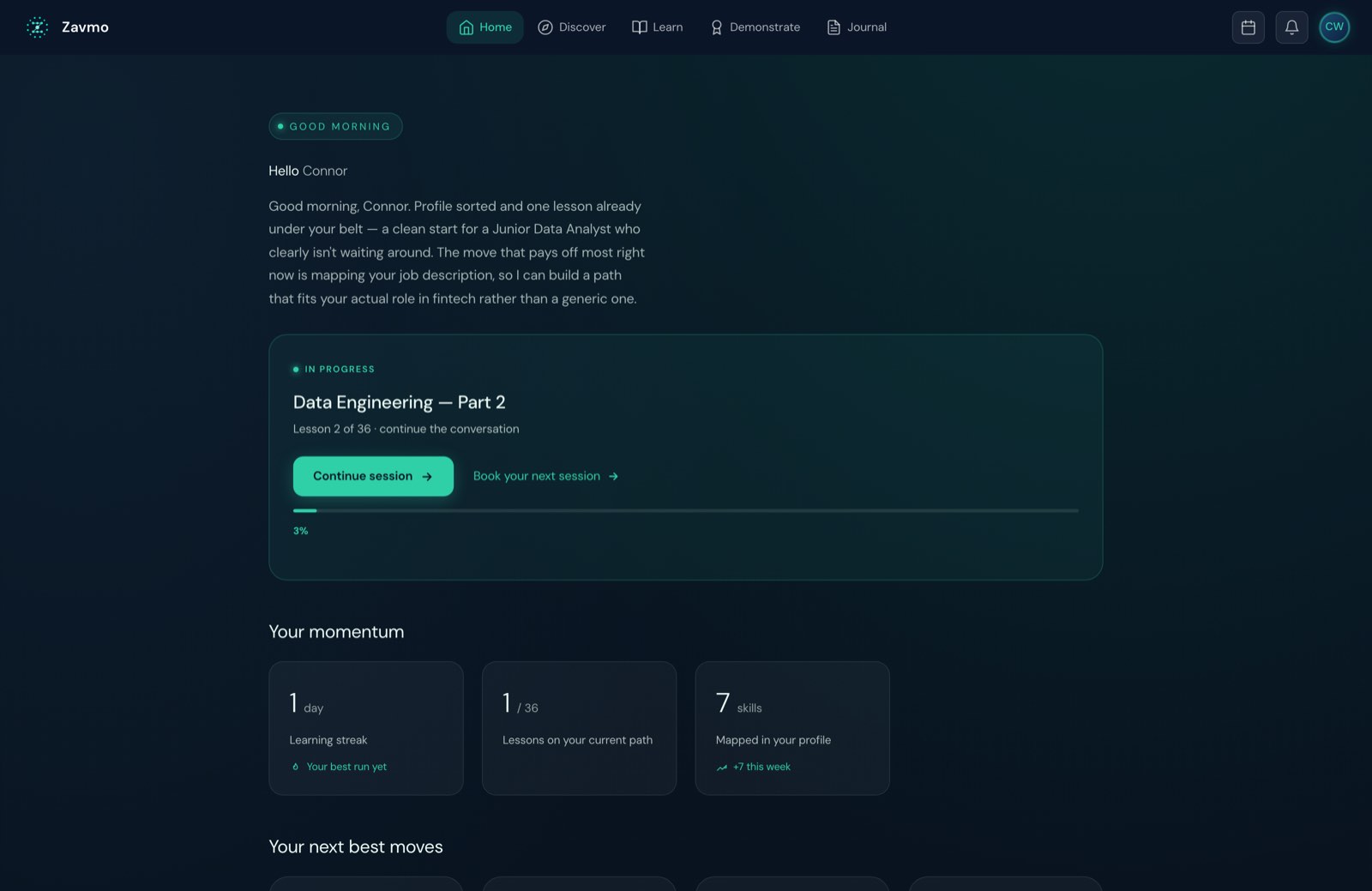 Zavmo product: it knows where you've been and what's next